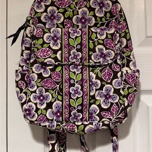 Vera Bradley Purple and Green Floral Backpack
